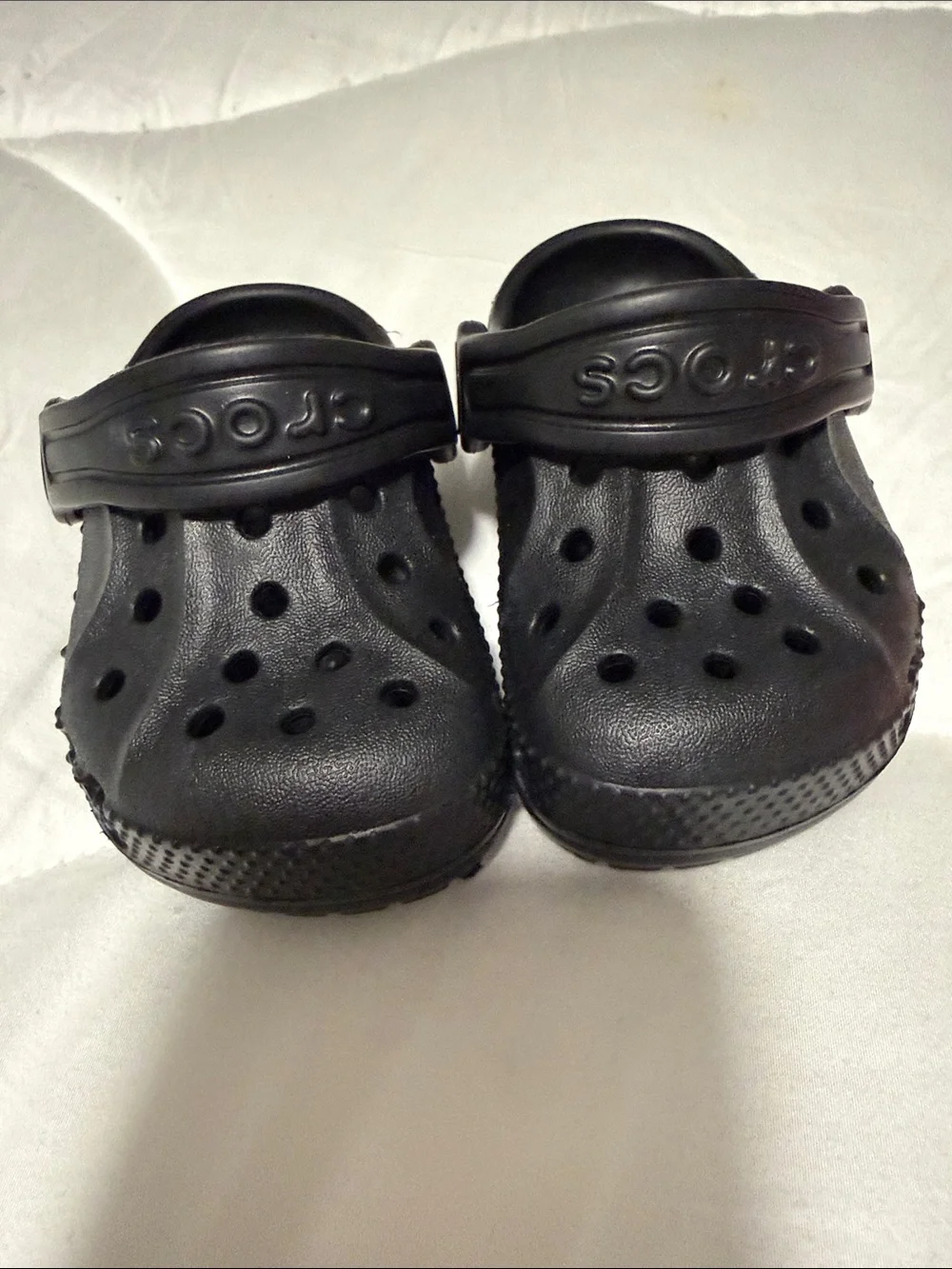 Kids Crocs- Black Slip-On Clog Sandals with Adjustable Heel Strap